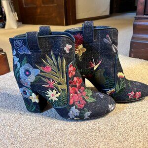Laurence Dacade Embroidered Wool Pete Booties Size 37 1/2